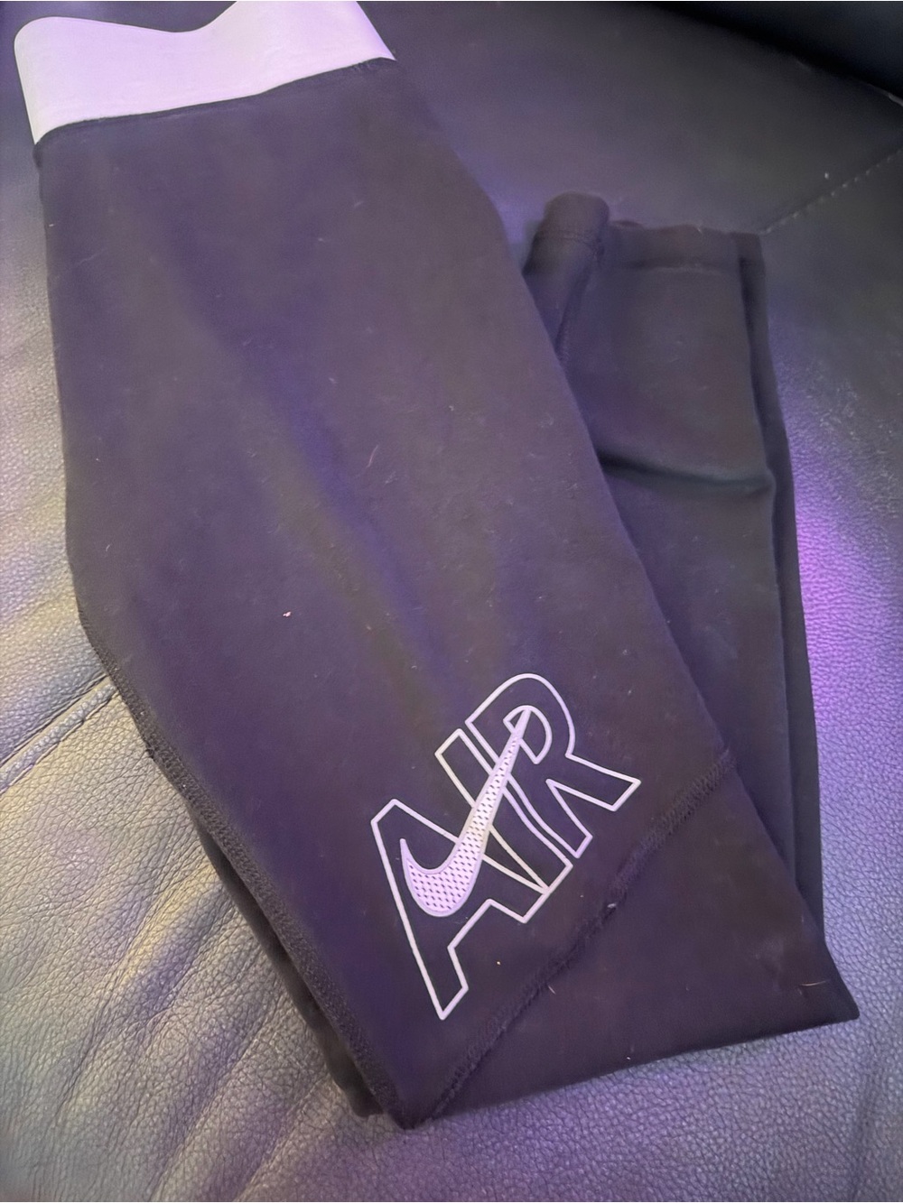 Nike Kids Black Leggings with White AIR Logo